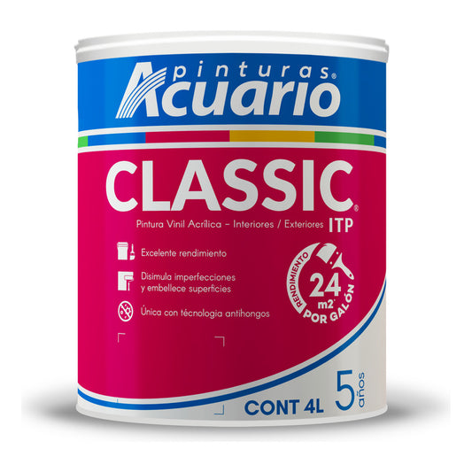 Pintura Vinilica Acrilica Lavable Acuario Classic 1 Litro