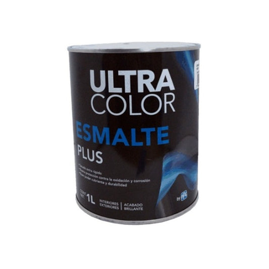 Pintura Esmalte Secado Rapido Ultracolor Plus Negro 1 Litro