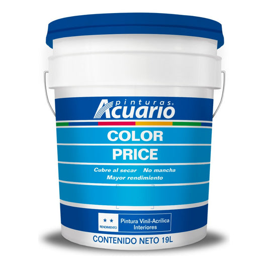 Cubeta De Pintura Vinilica Lavable Acuario Color Price 19lt