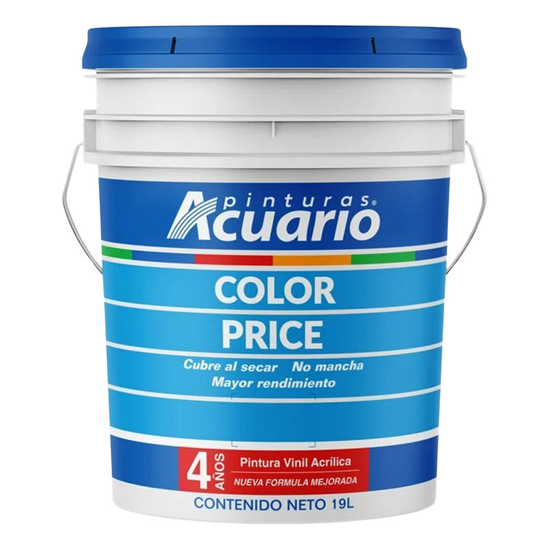 Cubeta De Pintura Vinilica Lavable Acuario Color Price 19lt