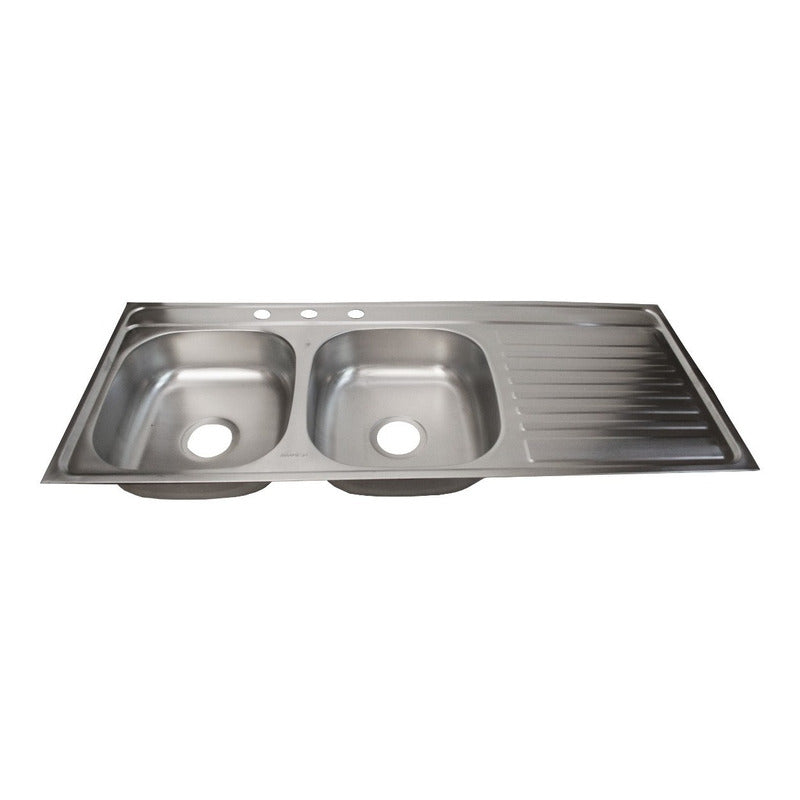 Fregadero Tarja Tina Doble Con Escurridor Acero Inox Con Kit