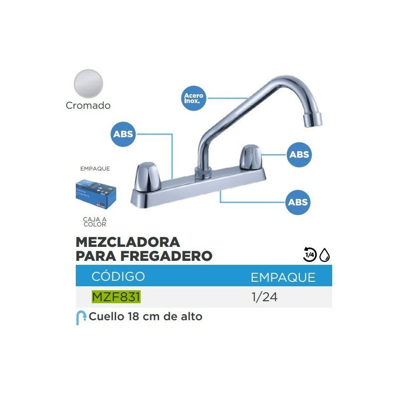 Tarja Fregadero Tipo Bar Acero Inoxidable 64x59 Cm Con Kit