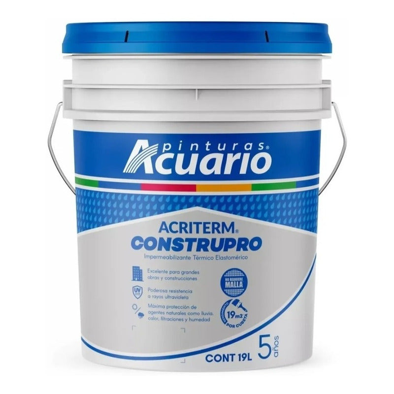 Impermeabilizante Fibratado Acuario Construpro 5 Años 19lt