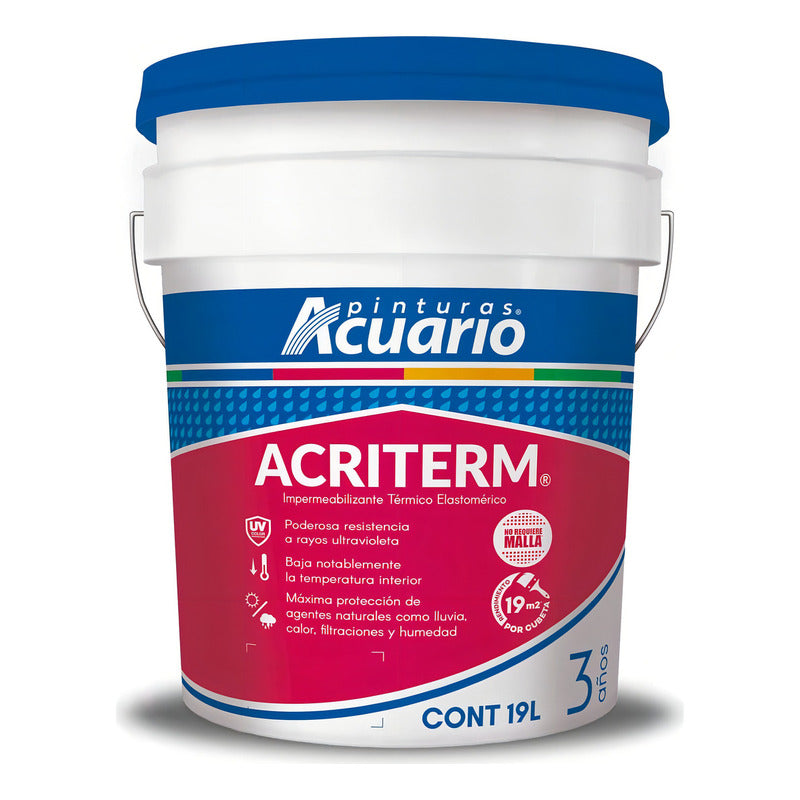 Acuario Acriterm Impermeabilizante Térmico Elastomérico 3 Años 20m2 Color Blanco