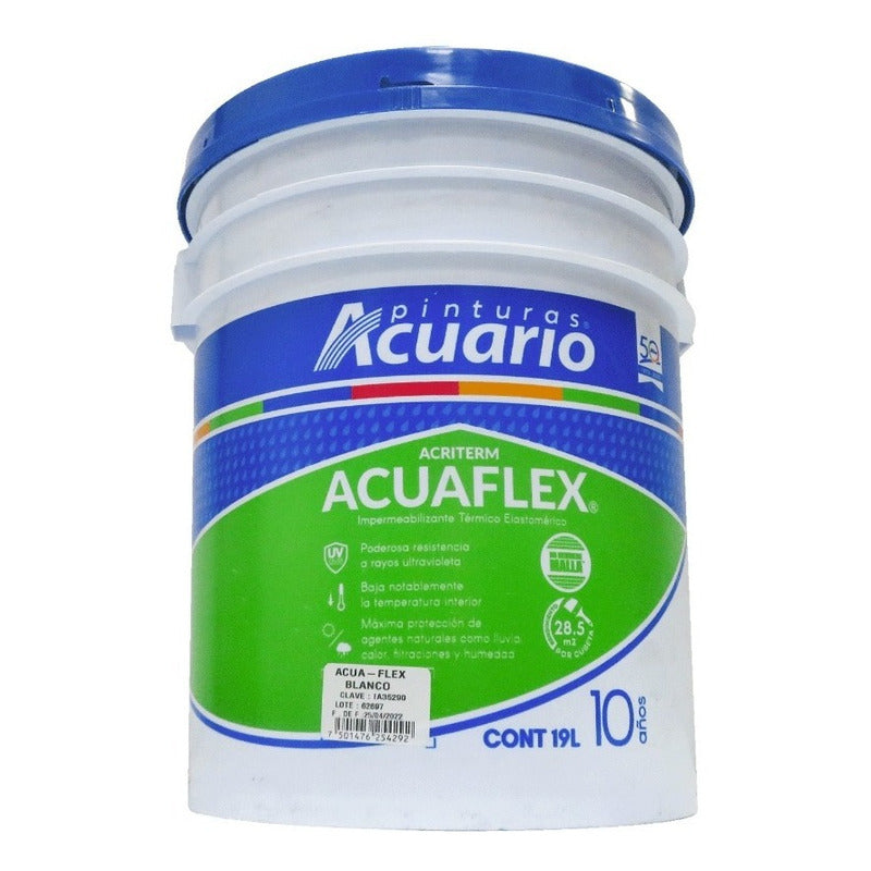 Acuario Acriterm Acuaflex Impermeabilizante 10 Años - 19 Litros Color Blanco