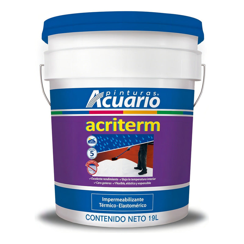 Impermeabilizante Térmico Elastomérico Acriterm 5 Años 19lt Color Terracota Acuario